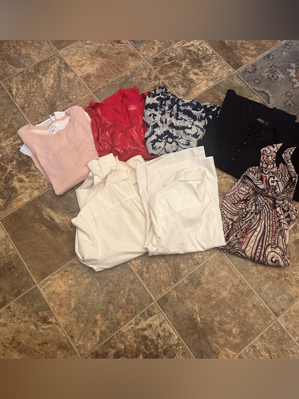 Bundle lot of 8 top shirts blouses size XL women